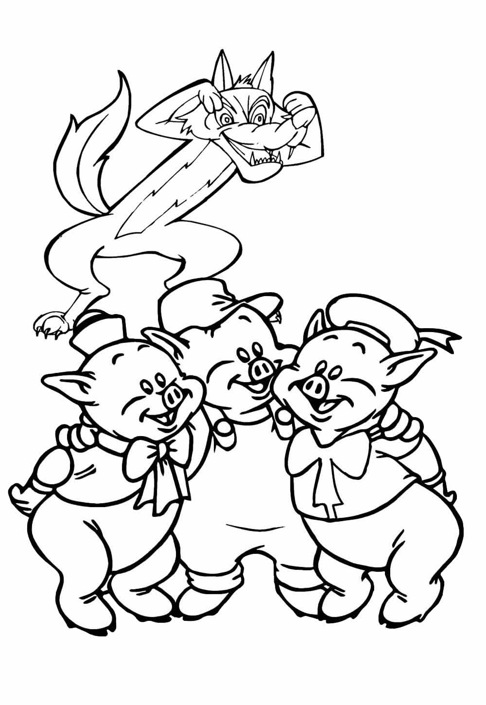 Desenho dos Três Porquinhos