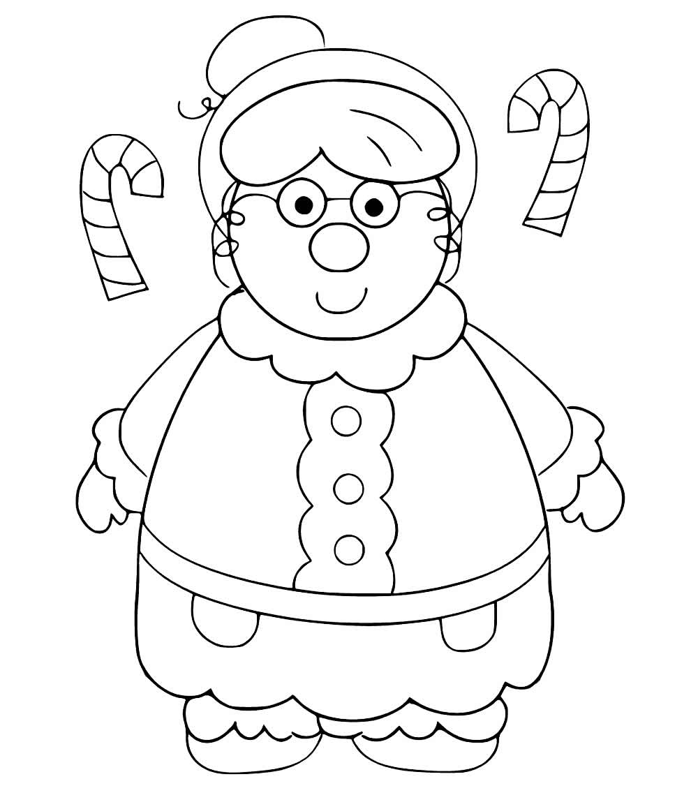 Desenho da Mamãe Noel para colorir