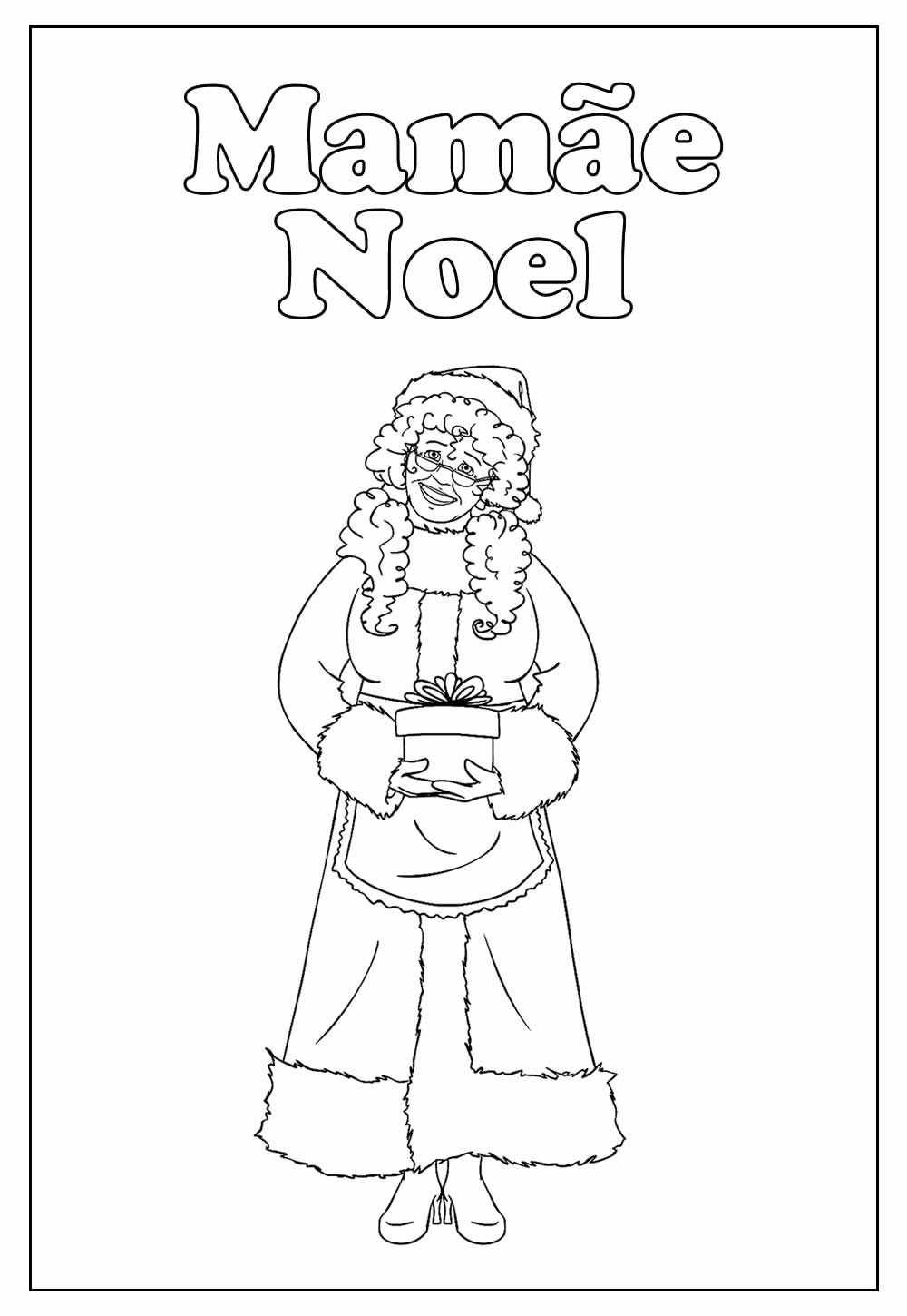 Desenho de Mamãe Noel para colorir