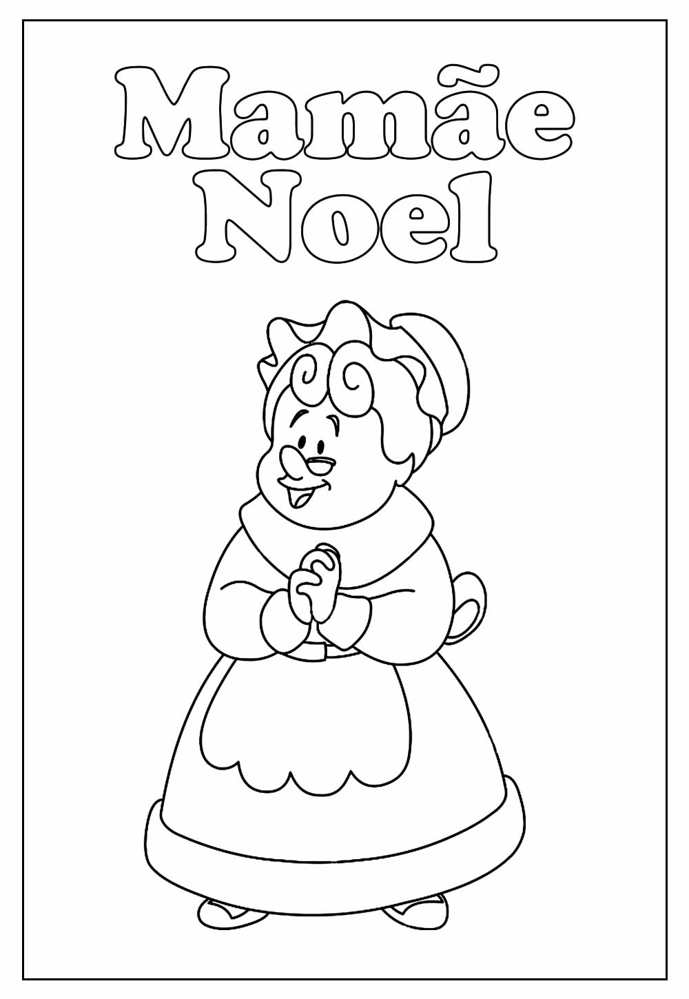 Desenho Educativo da Mamãe Noel para colorir