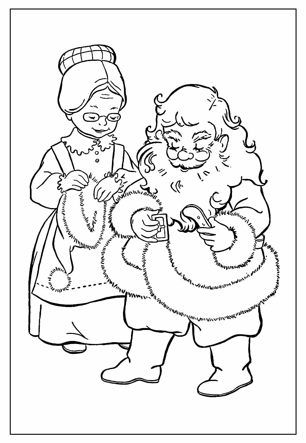 Desenho da Mamãe Noel para colorir