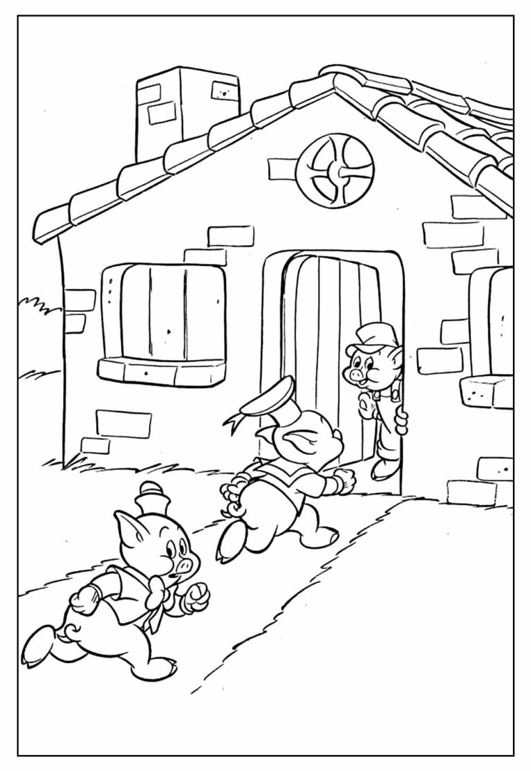 Desenhos dos Três Porquinhos para colorir - Bora Colorir