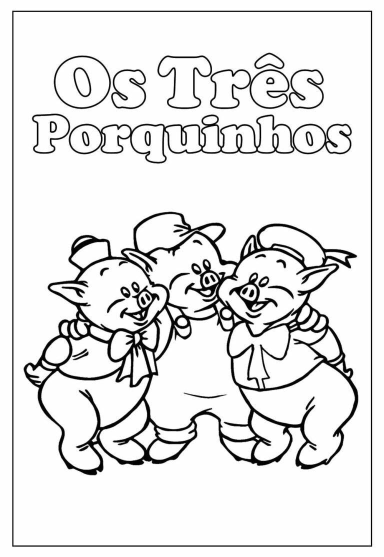 Desenhos dos Três Porquinhos para colorir - Bora Colorir