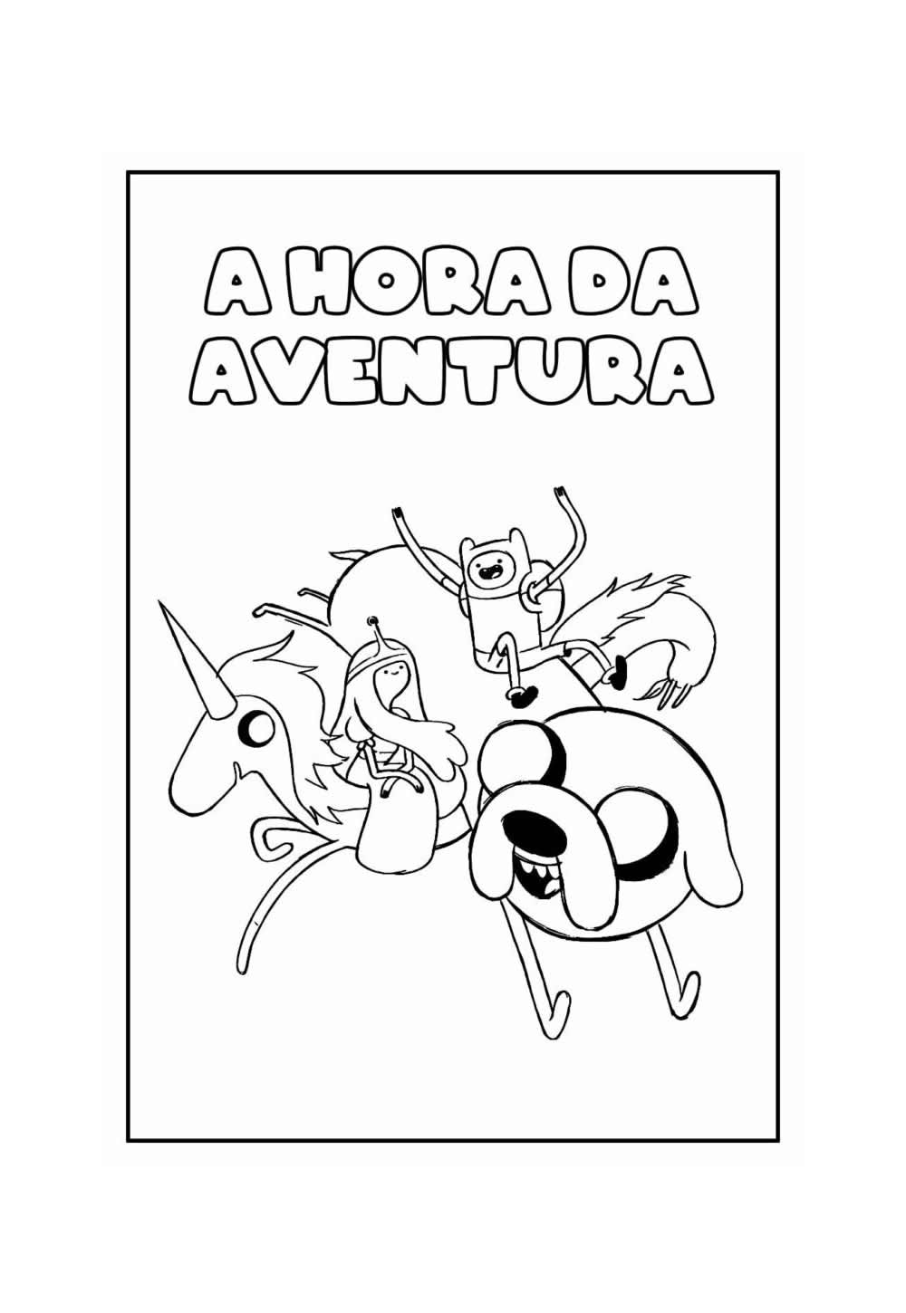 Desenho Educativo da Hora da Aventura para colorir e pintar