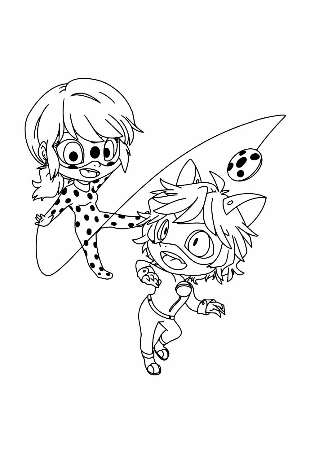 Desenho da Ladybug e Cat Noir