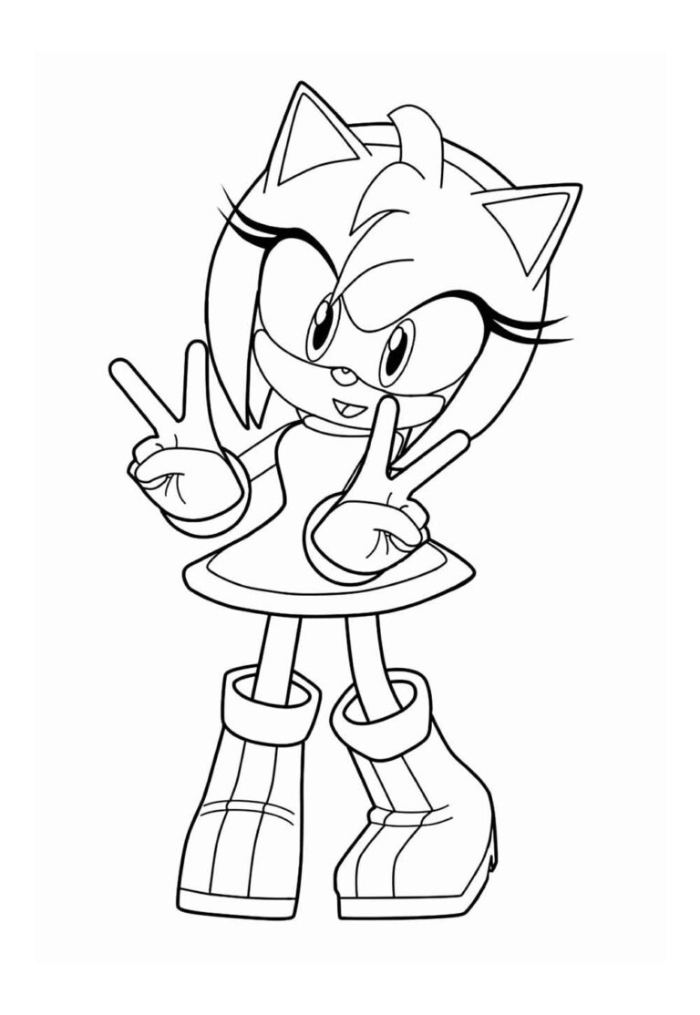 Desenhos da Amy Rose para colorir - Bora Colorir