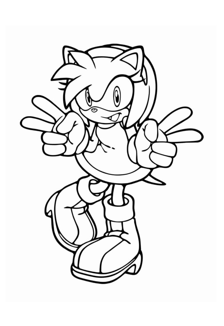 Desenhos da Amy Rose para colorir - Bora Colorir