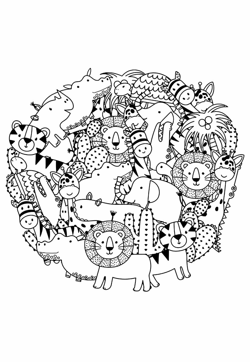 Desenho de Animais do Safari para colorir
