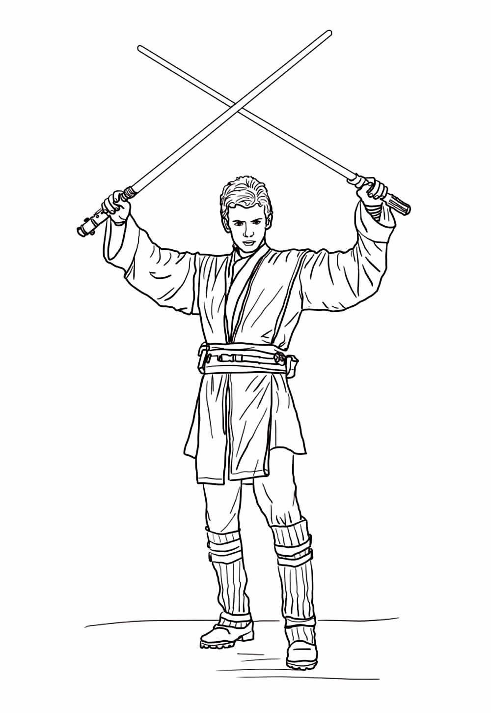 Desenho de Star Wars para pintar - Jedi para colorir