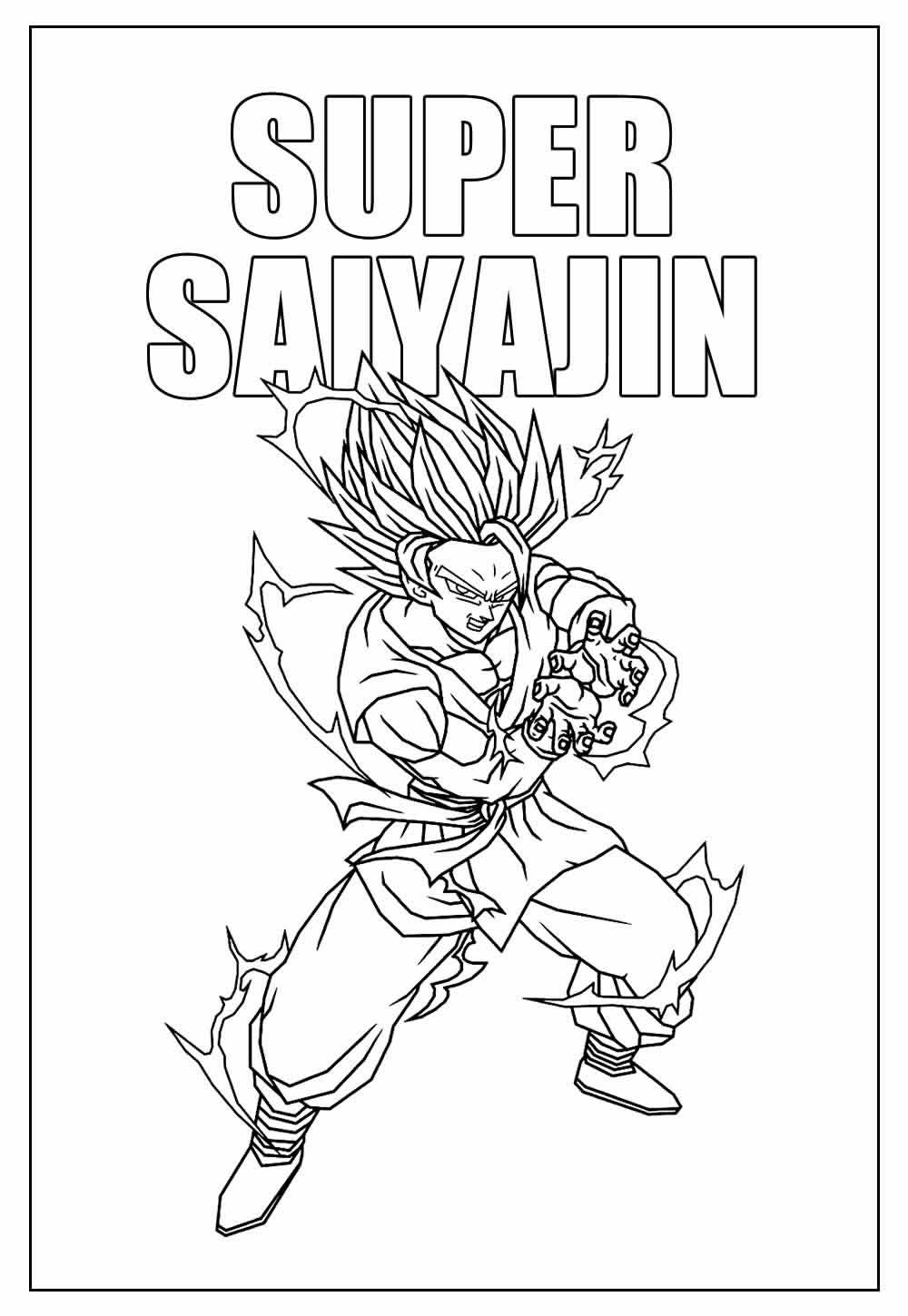 Desenho Educativo de Super Saiyajin