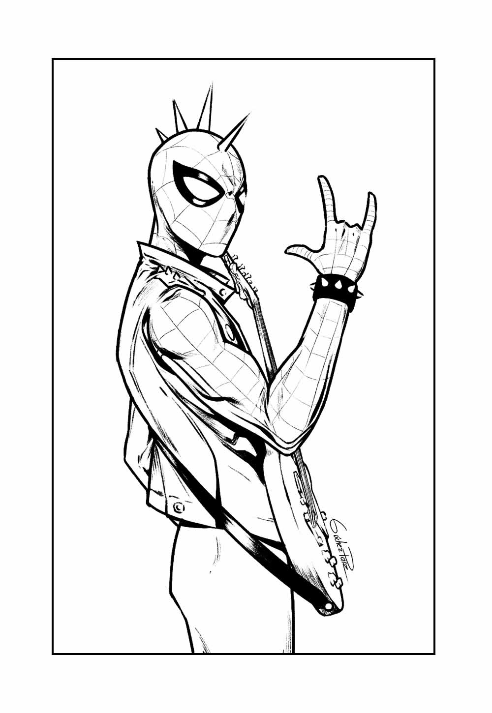 Desenhos do Punk-Aranha para colorir