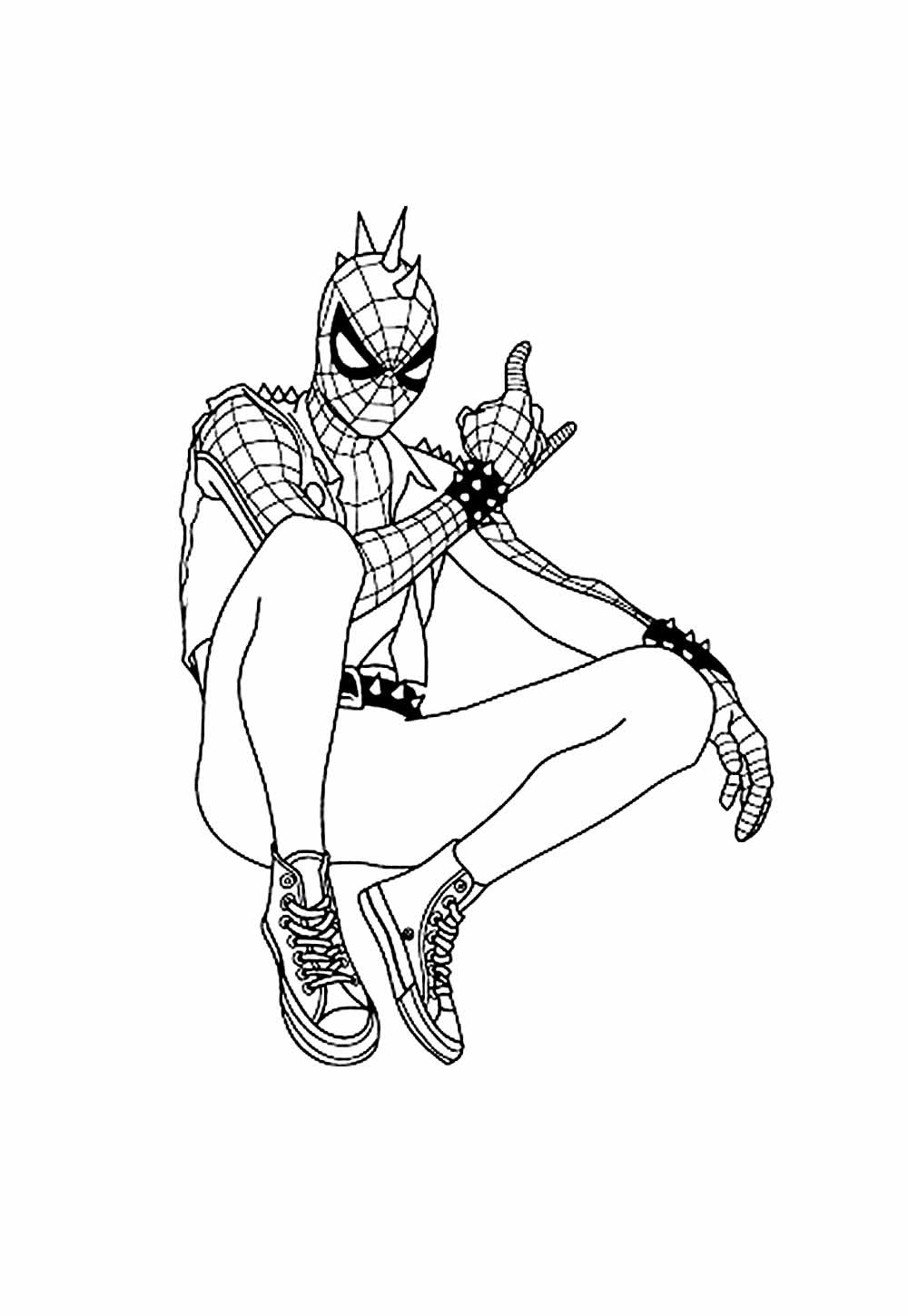 Desenho do Punk-Aranha para colorir
