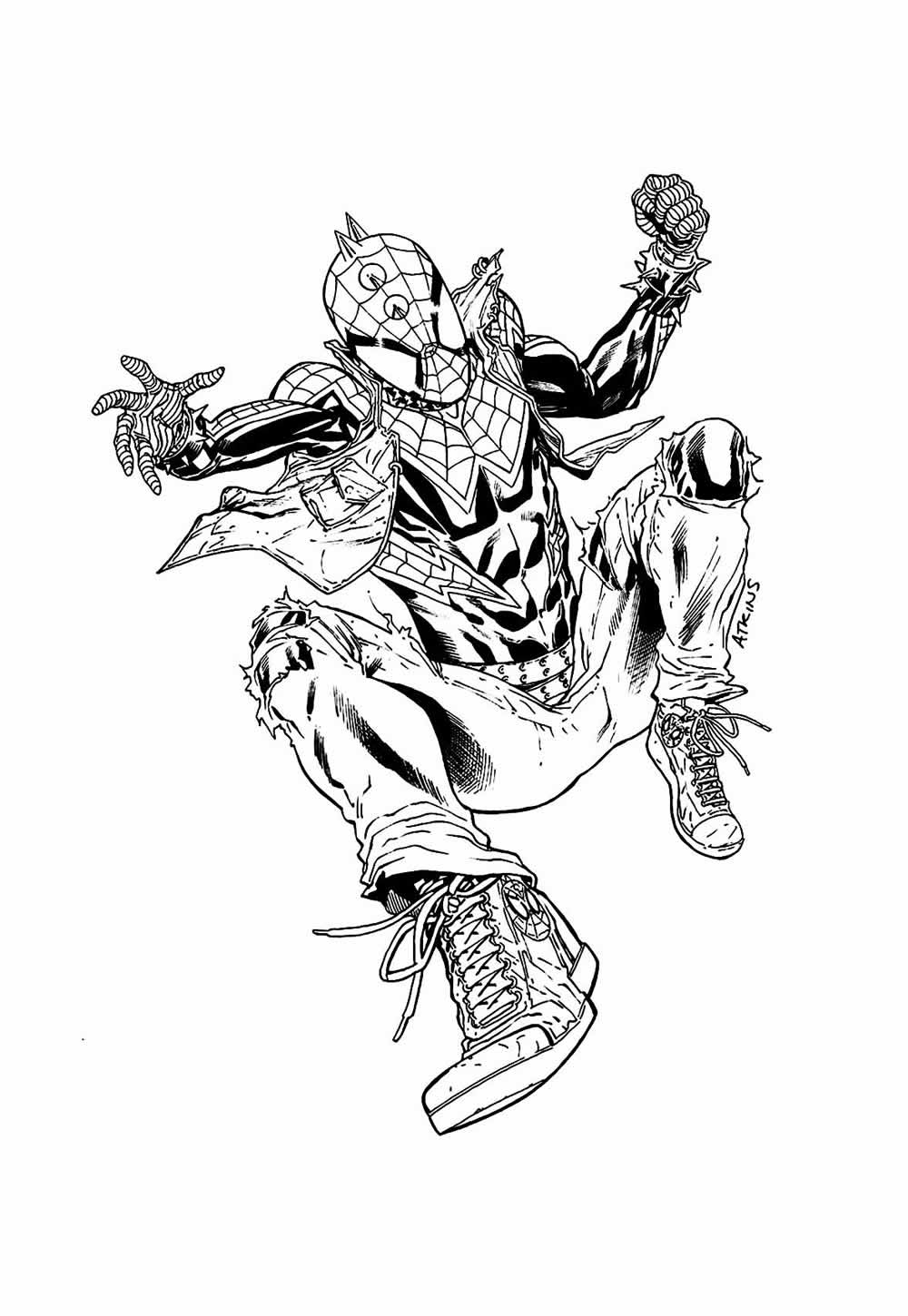 Punk-Aranha para colorir