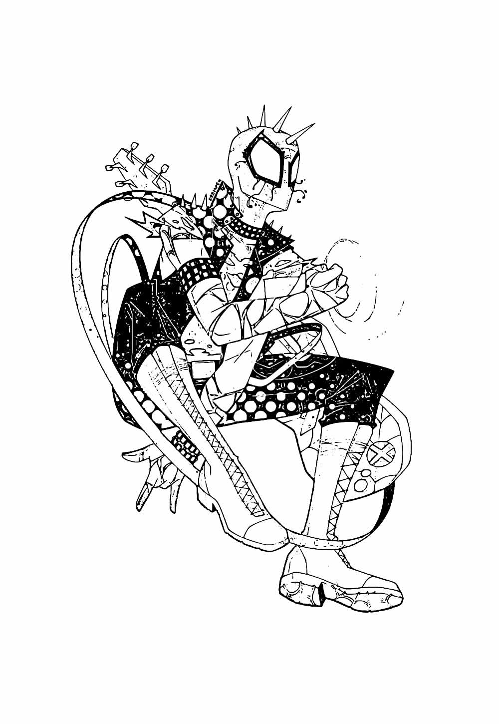 Desenho do Punk-Aranha para colorir