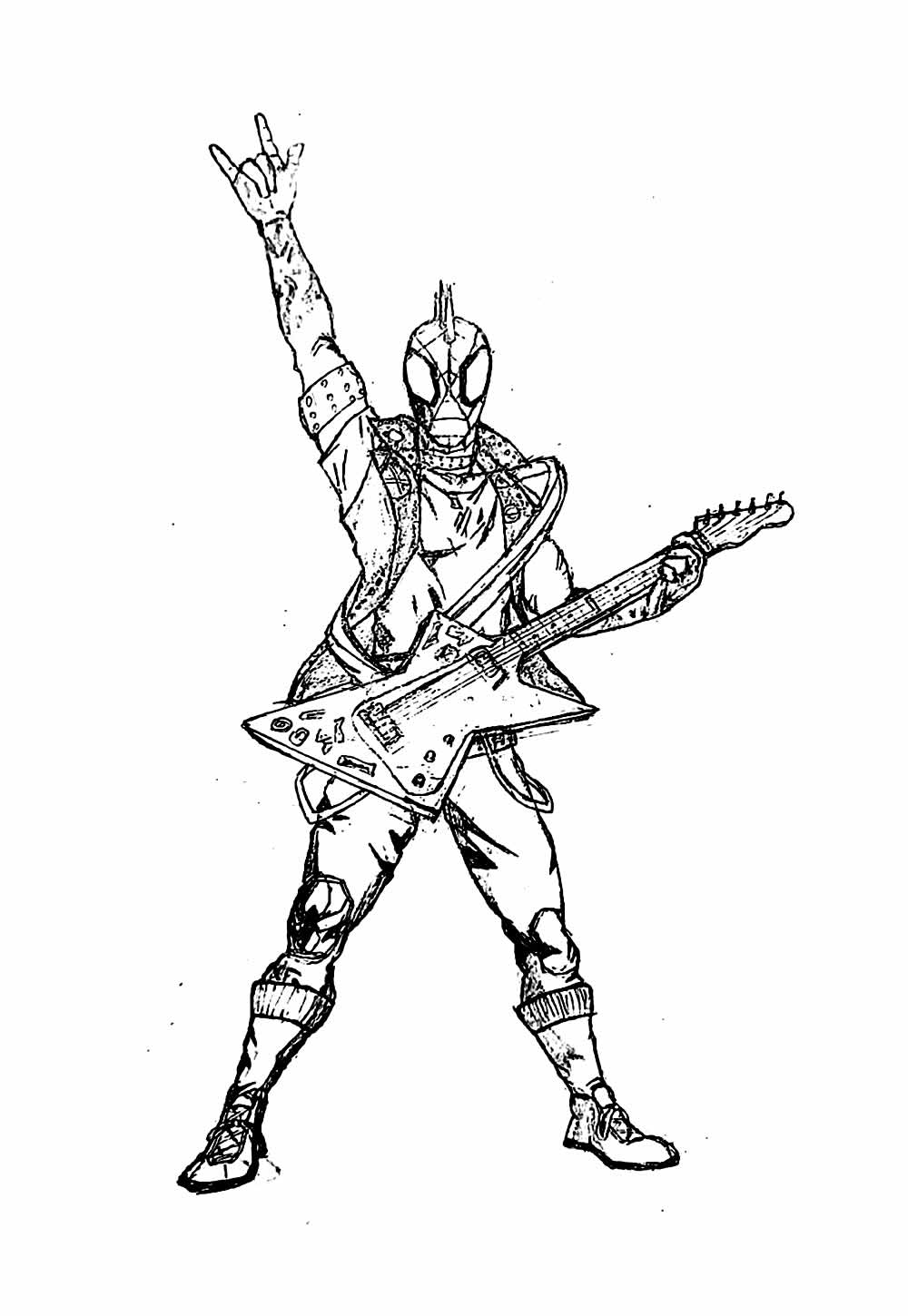 Desenho do Punk-Aranha para pintar