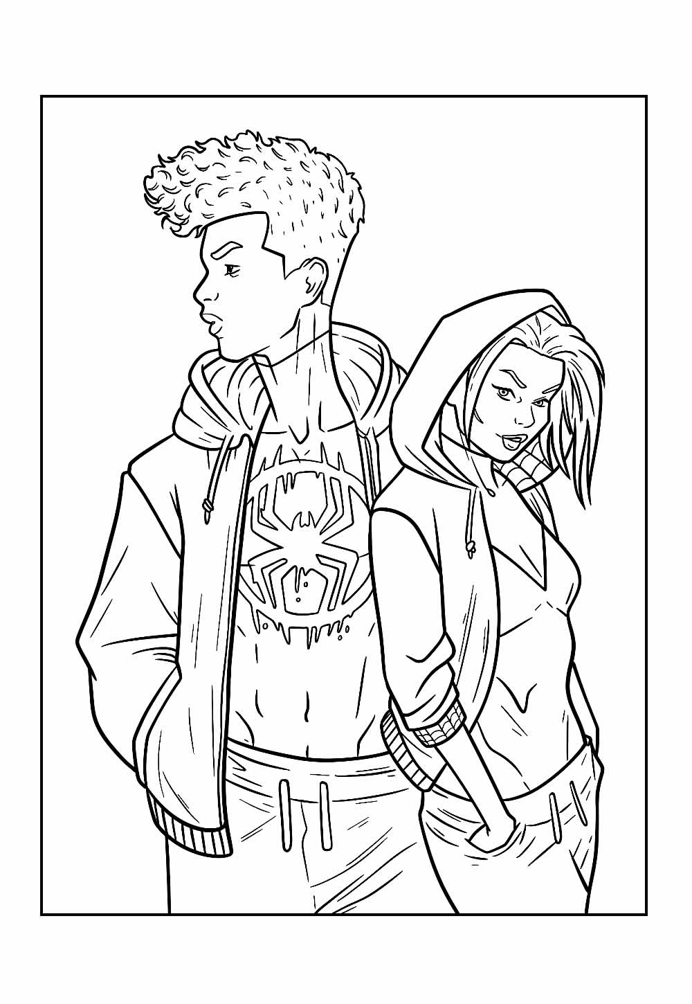 Desenho do Punk-Aranha para colorir
