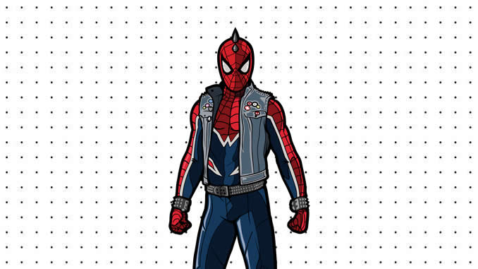 Desenhos do Punk-Aranha para colorir