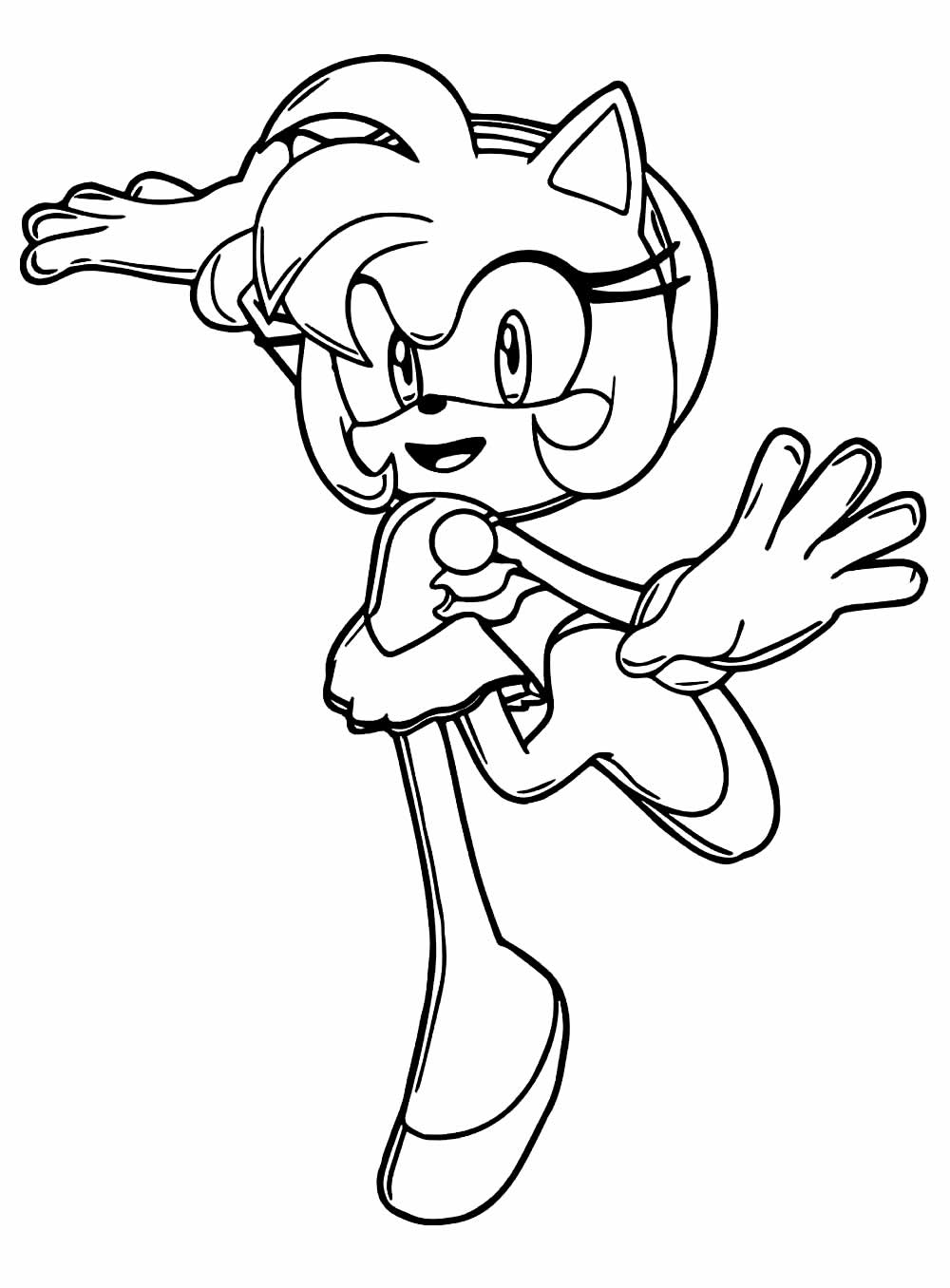 Desenhos da Amy Rose para colorir - Bora Colorir