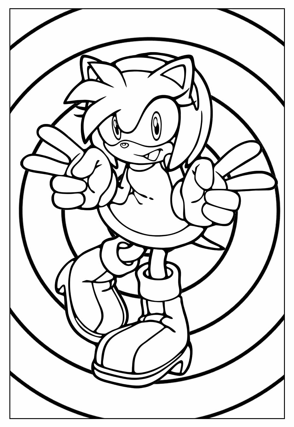 Amy Rose Páginas para Colorir - Diversão para Sonic Fãs de todas