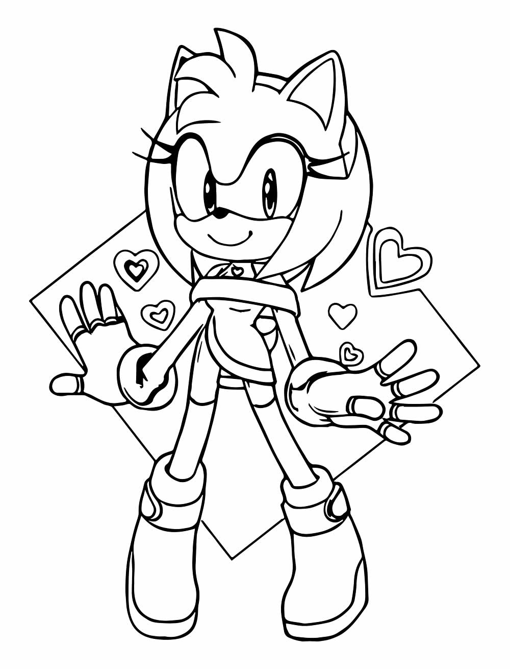 Desenhos e Imagens Amy Rose para Colorir e Imprimir Grátis para