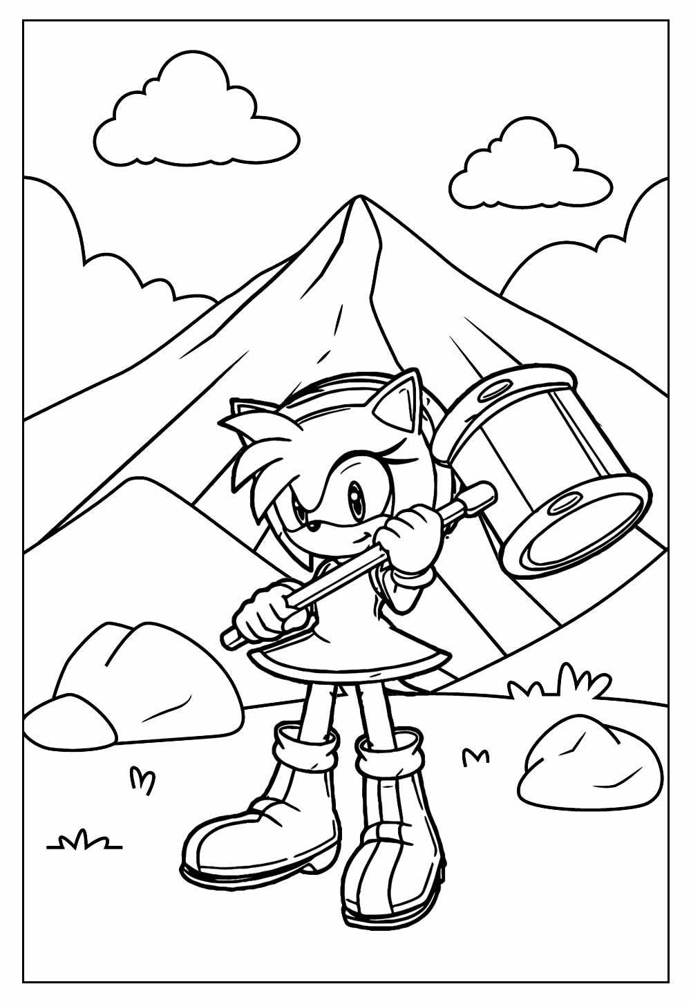 PINTAR O SONIC (COLORIR AMY ROSE SONIC  SONIC DE PINTAR -  วาดภาพระบายสีภาพวาดเพื่อระบายสี 