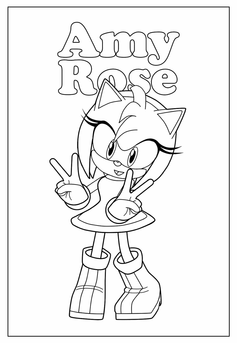 Desenho e Imagem Amy Rose Martelo para Colorir e Imprimir Grátis para  Adultos e Crianças 