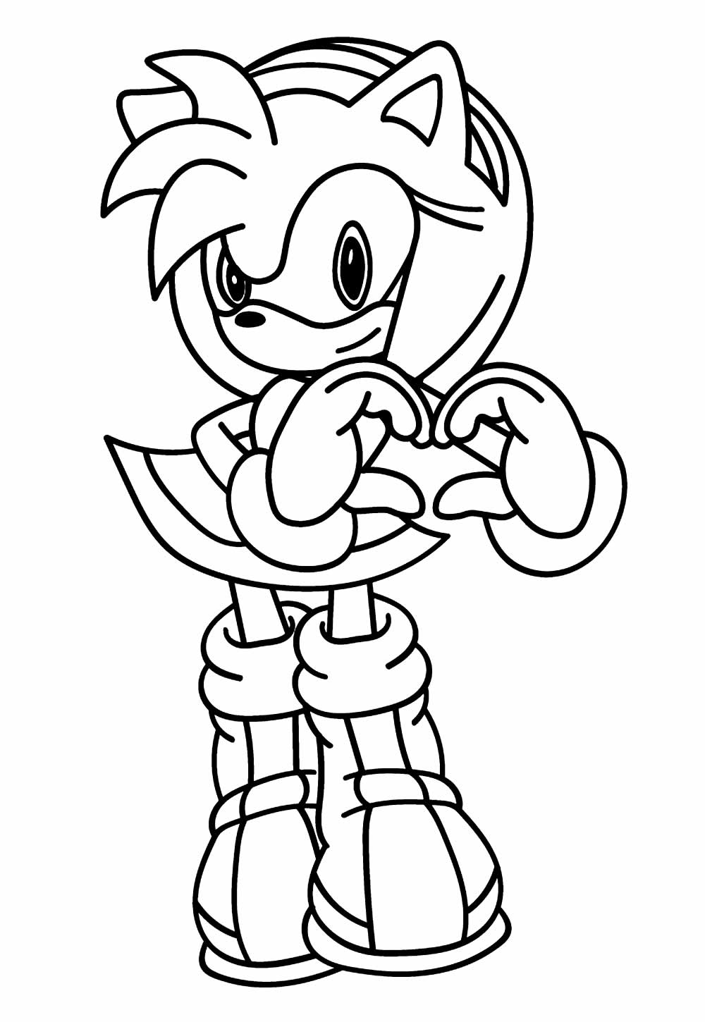 Desenhos da Amy Rose para colorir - Bora Colorir