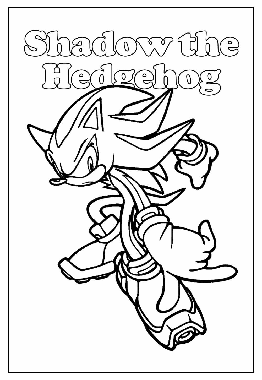 Desenho Educativo de Shadow the Hedgehog para colorir