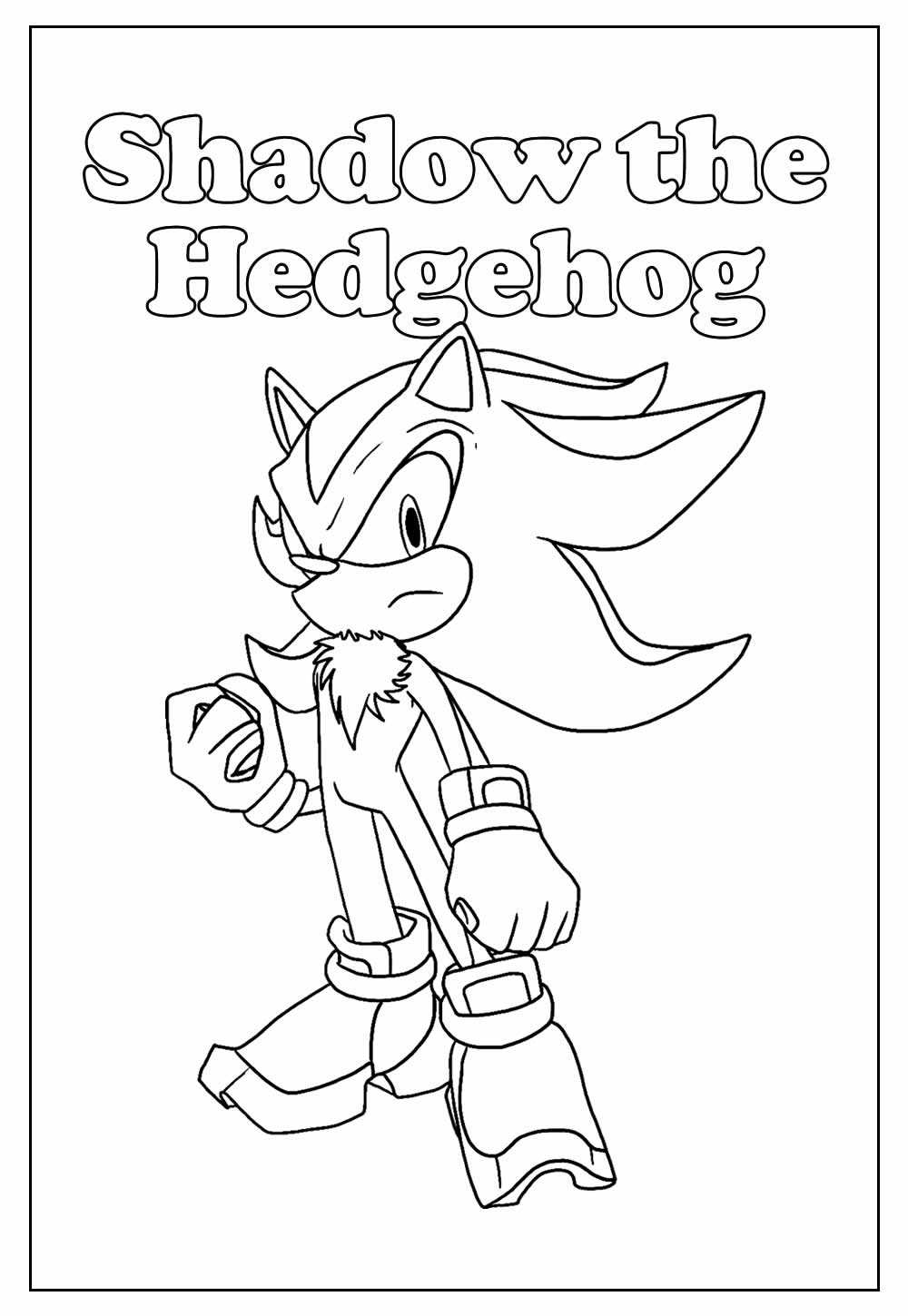 Desenho Educativo de Shadow the Hedgehog