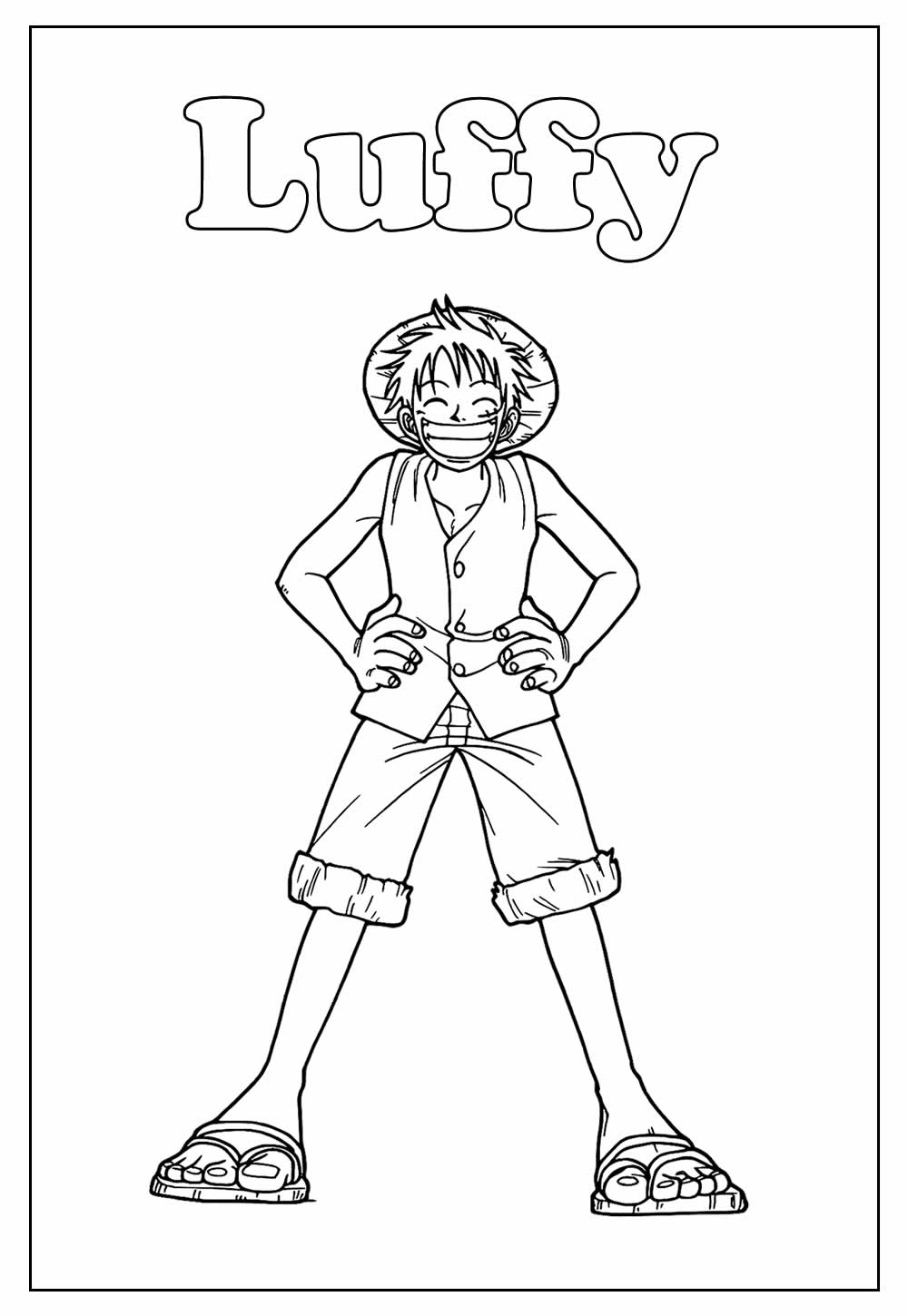 Desenho de Combate Luffy para Colorir - Colorir.com