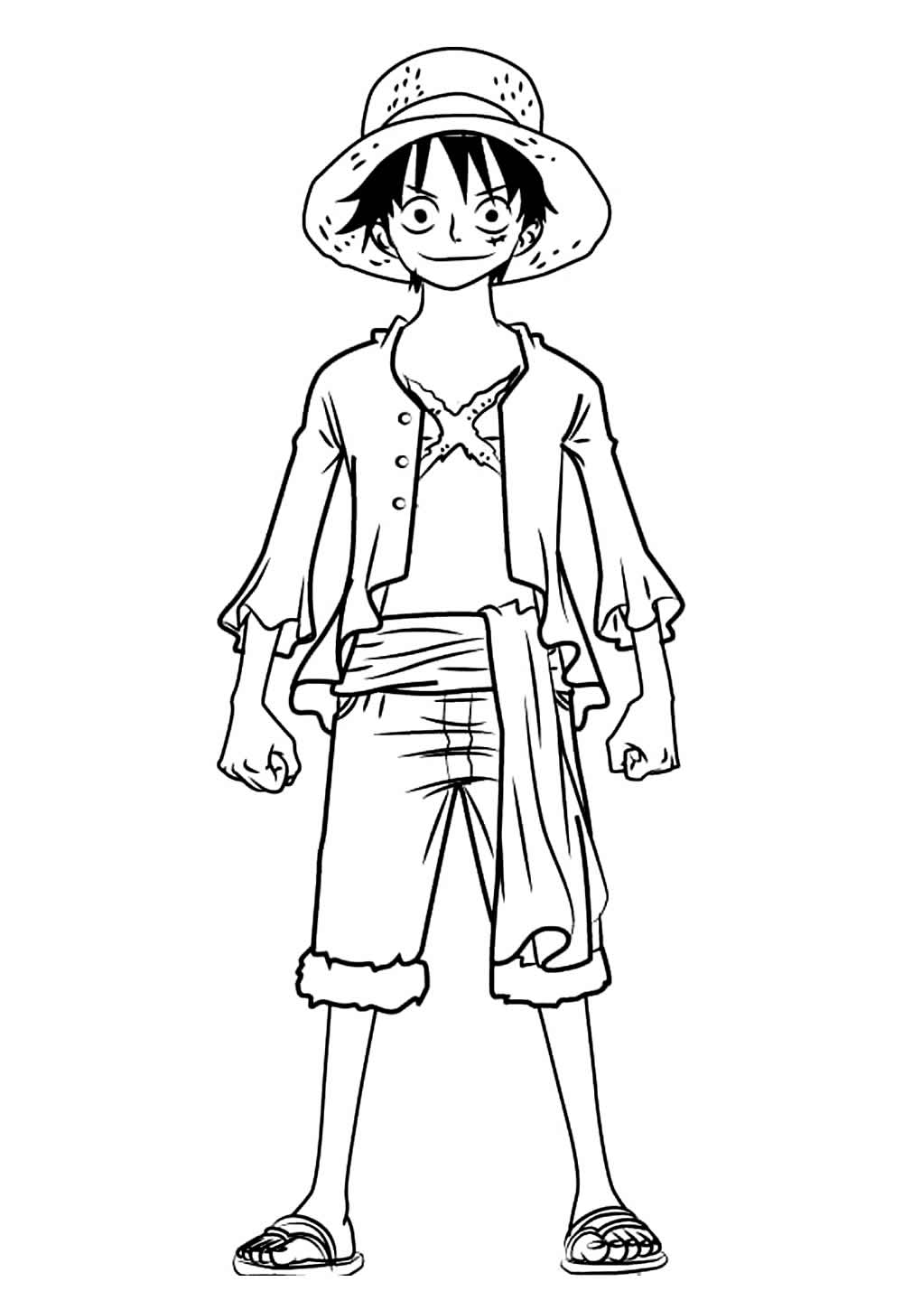 Desenhos do Luffy para colorir e pintar