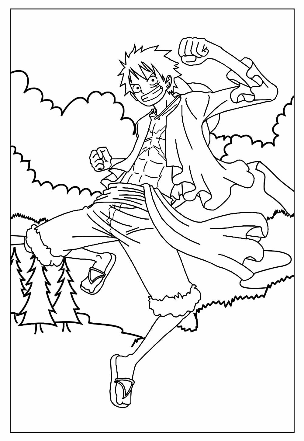 Desenho do Luffy para colorir