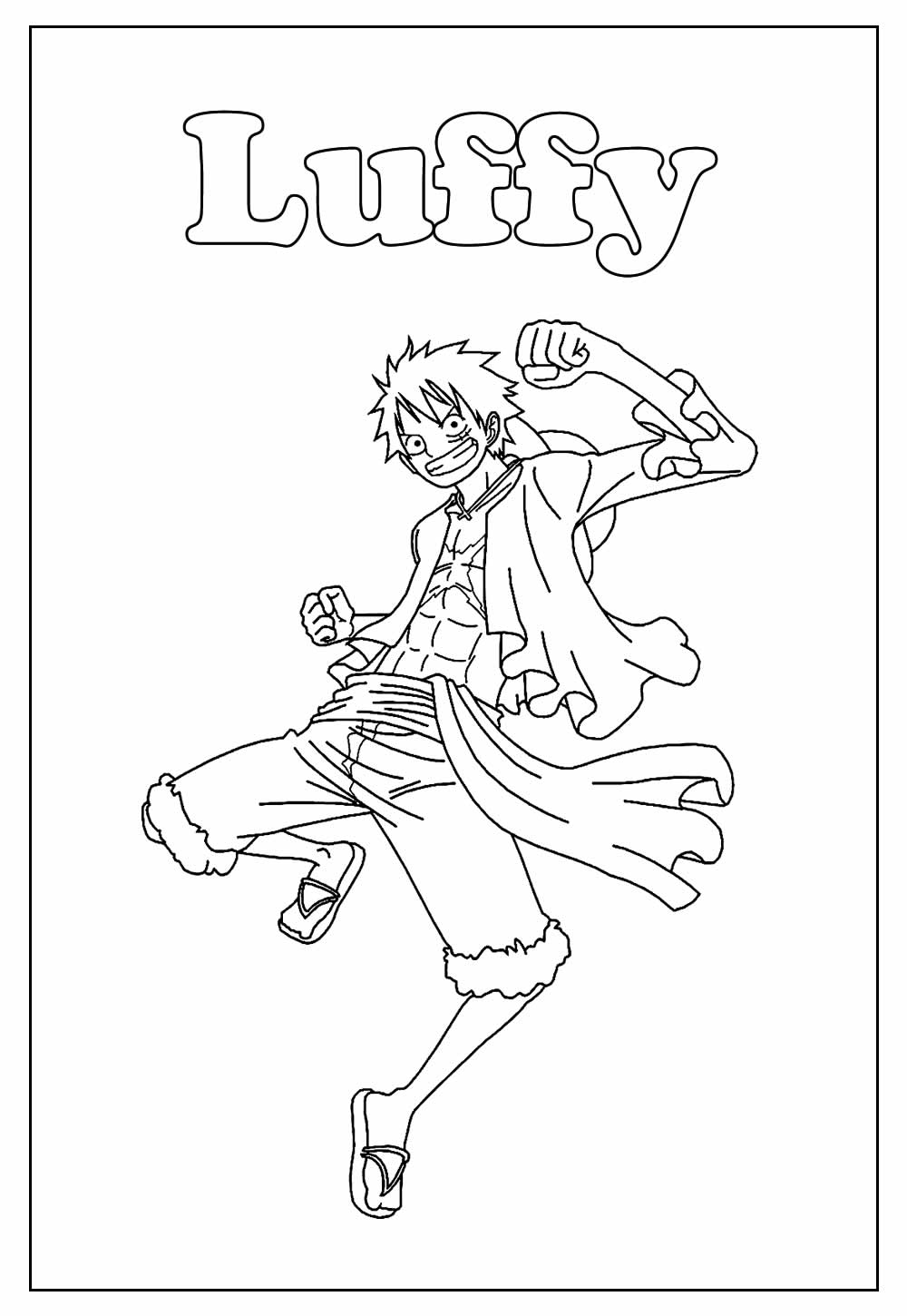 Desenho Educativo de Luffy para colorir