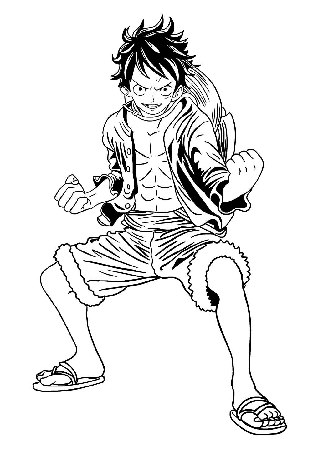Desenho do Luffy para pintar