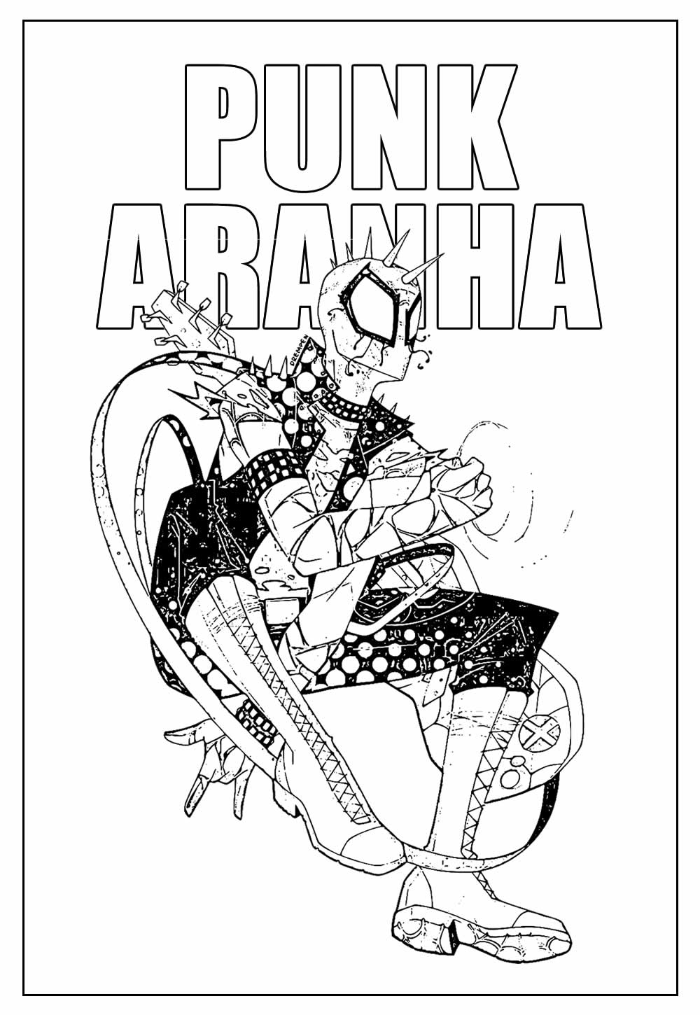 Punk-Aranha para colorir - Desenho