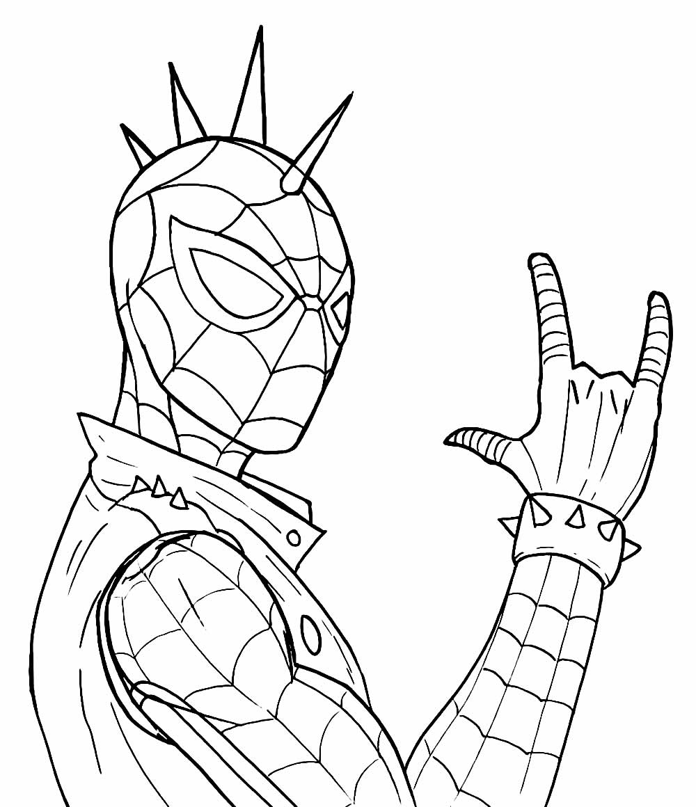 Punk-Aranha para colorir