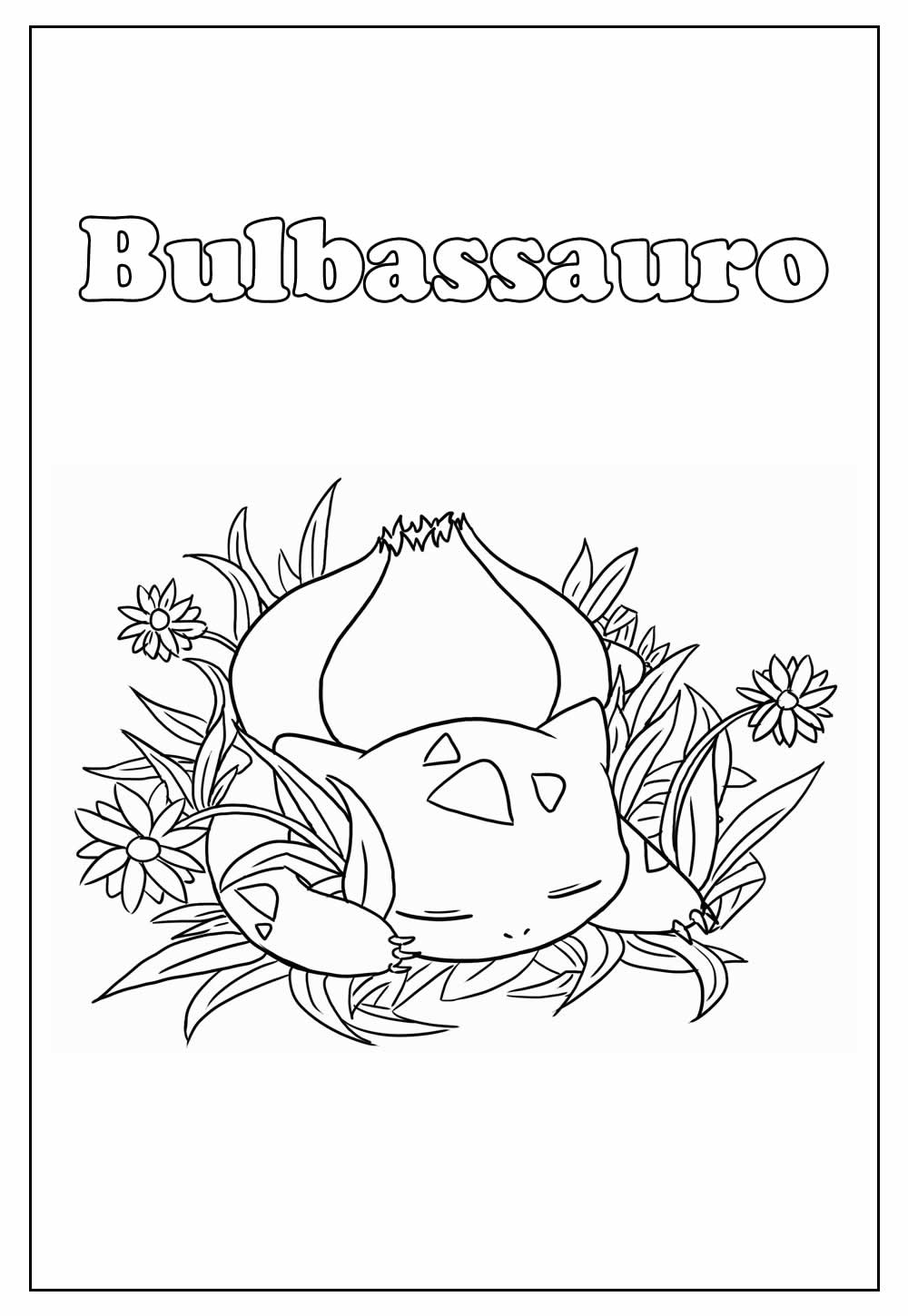 Desenho Educativo do Bulbassauro para colorir