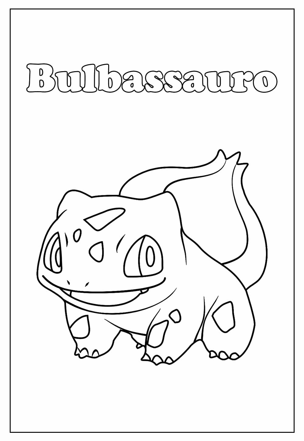 Desenhos Educativos do Bulbassauro para colorir