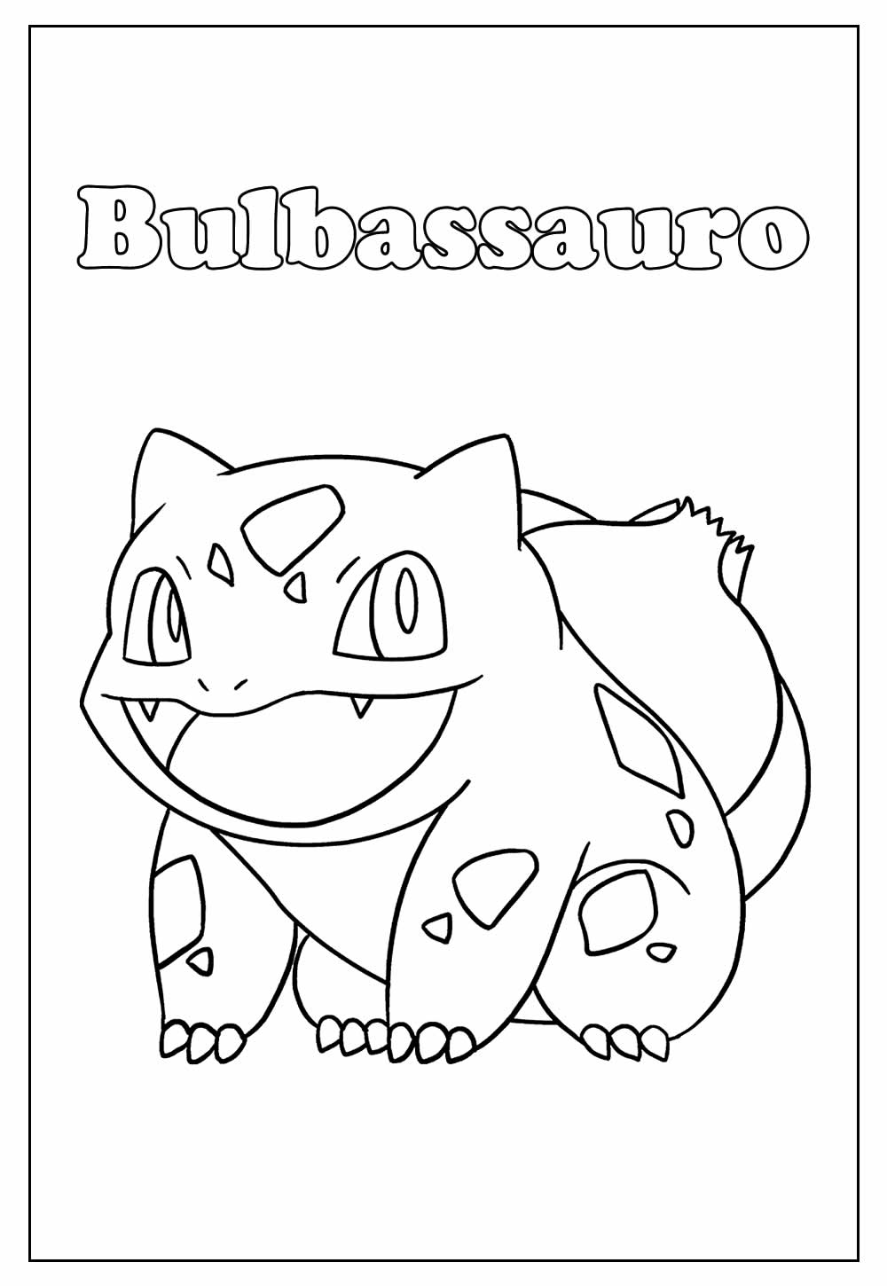 Desenho Educativo do Bulbassauro para colorir