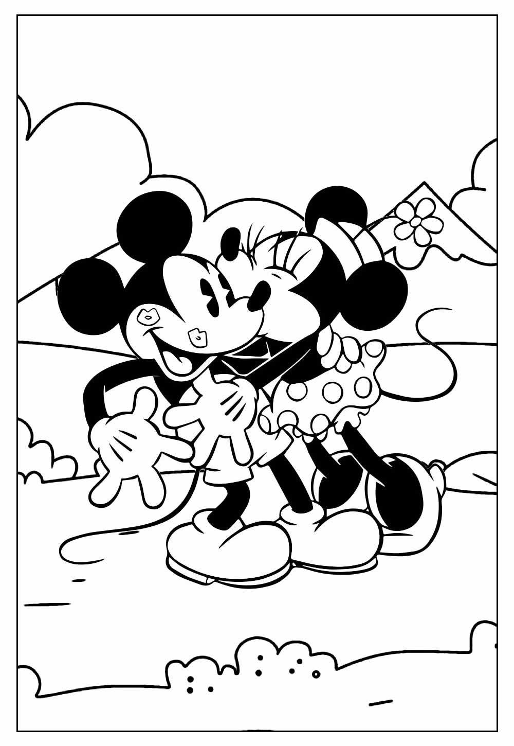 Desenho do Mickey e Minnie para colorir