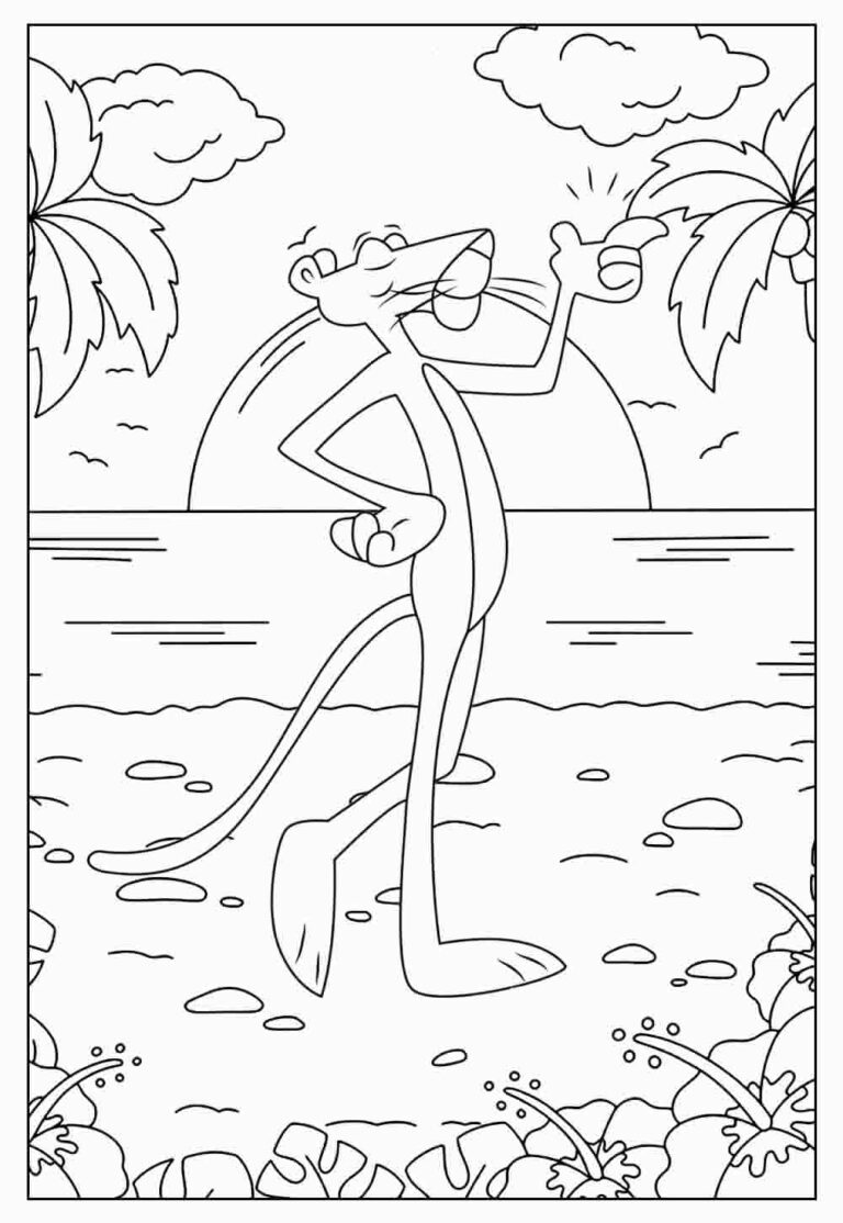 Desenhos da Pantera Cor de Rosa para colorir - Bora Colorir