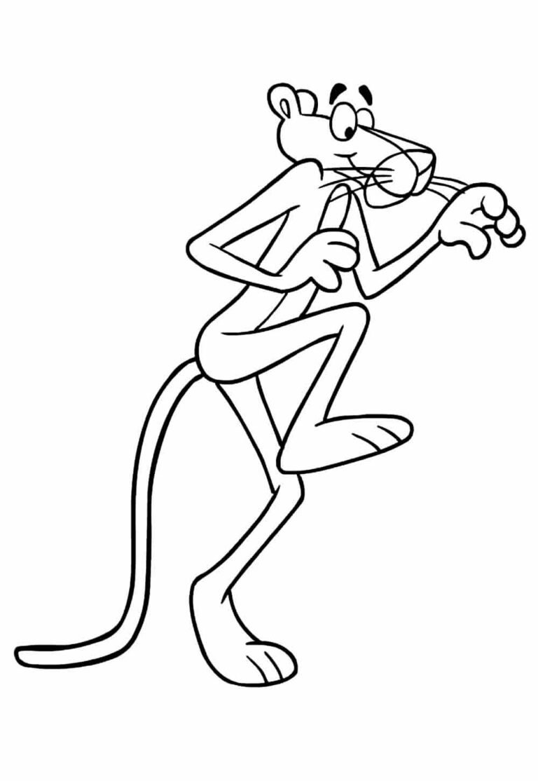Desenhos da Pantera Cor de Rosa para colorir - Bora Colorir