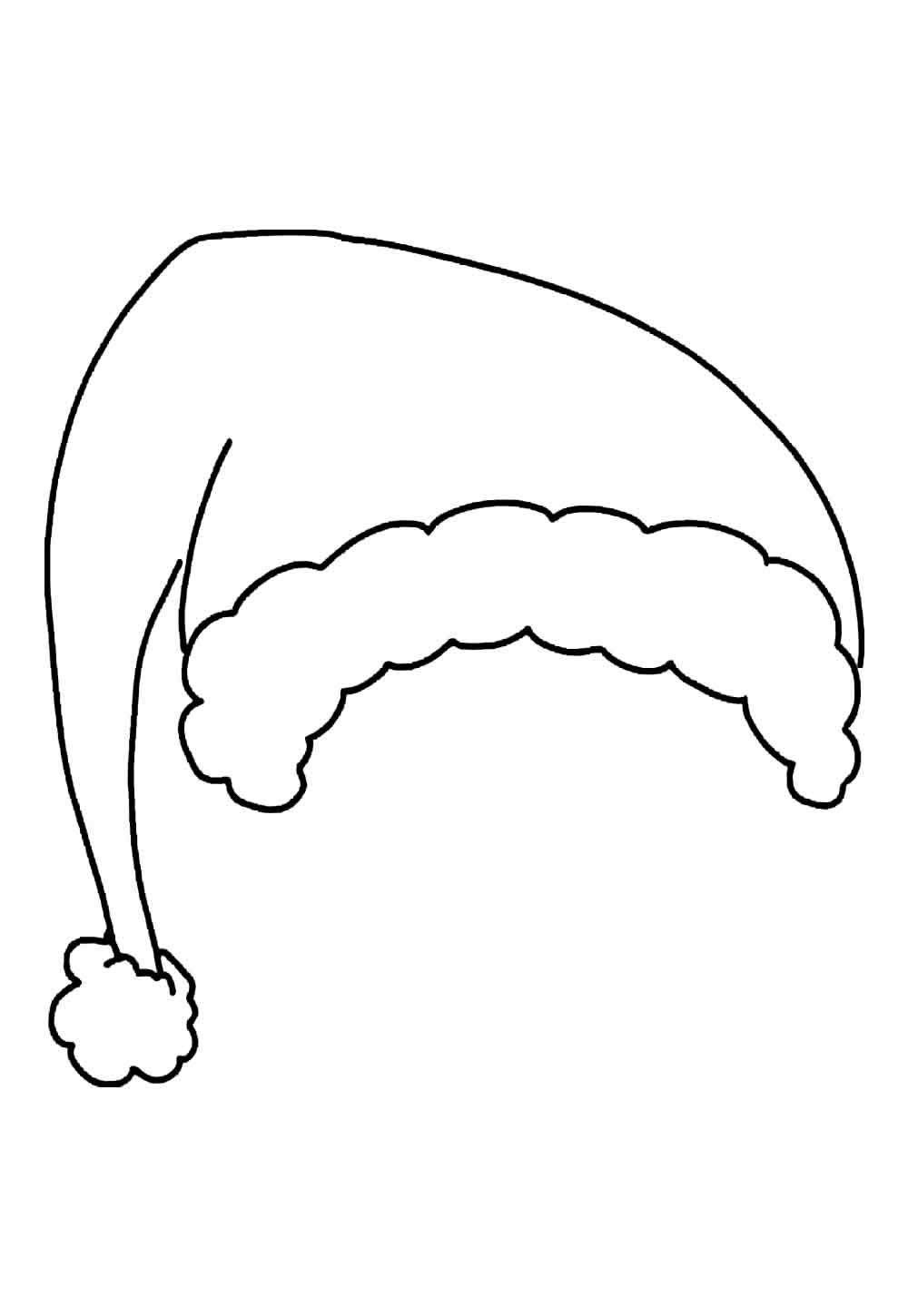 Desenho de Gorro de Papai Noel para colorir