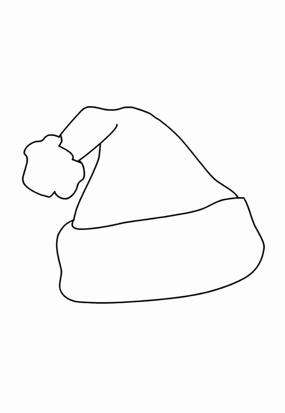 Gorro de Papai Noel para colorir e pintar