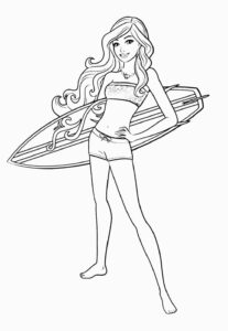 Desenhos da Barbie Surfista para colorir - Bora Colorir