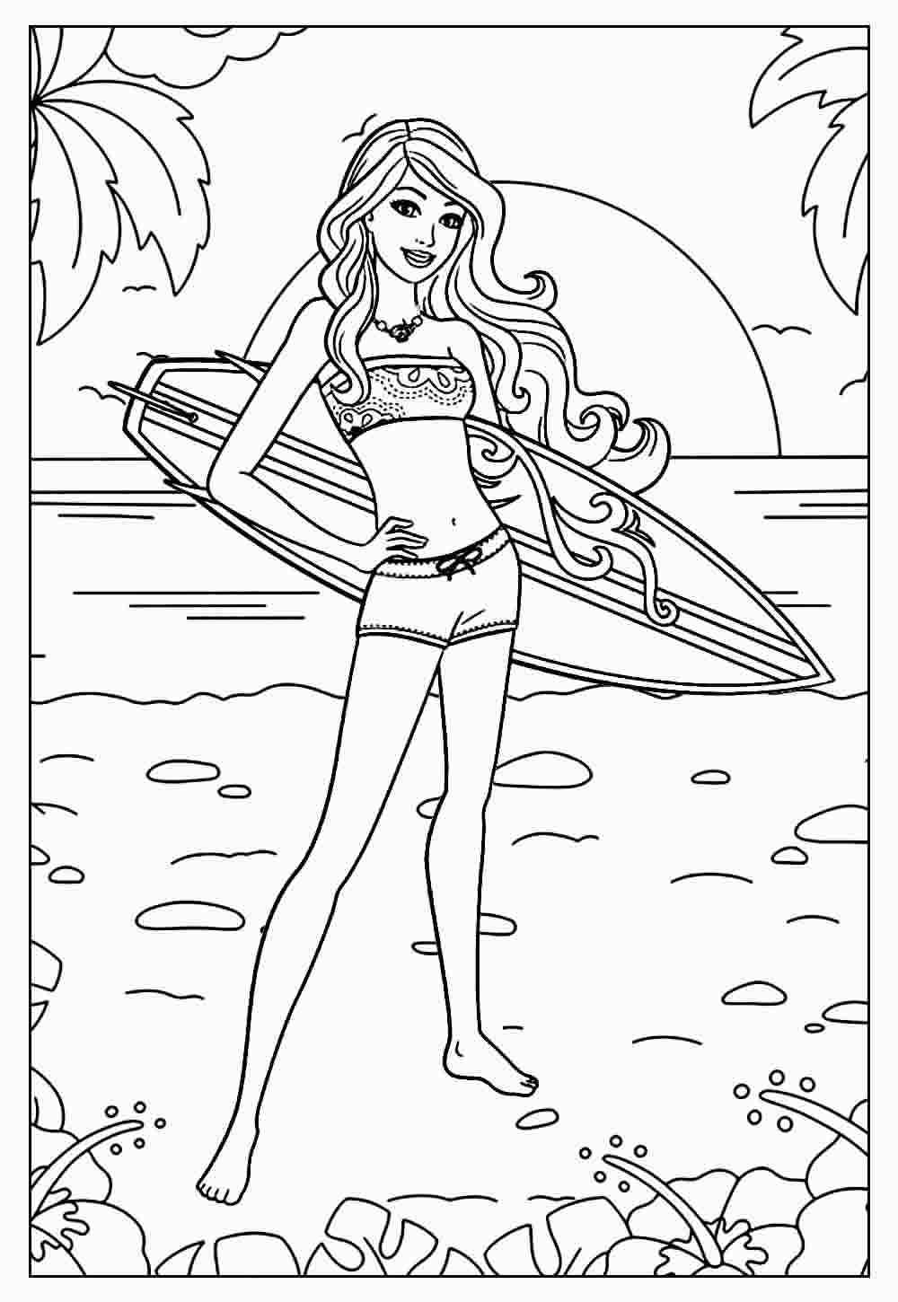 Desenhos Da Barbie Surfista Para Colorir Bora Colorir 7025