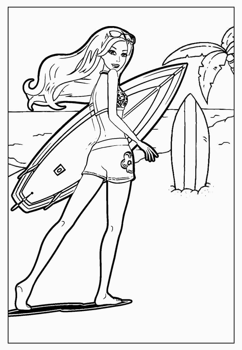 Desenho da Barbie Surfista