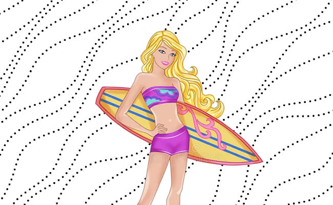 Desenhos da Barbie Surfista para colorir