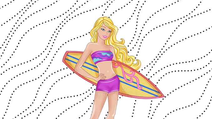 Desenhos da Barbie Surfista para Pintar