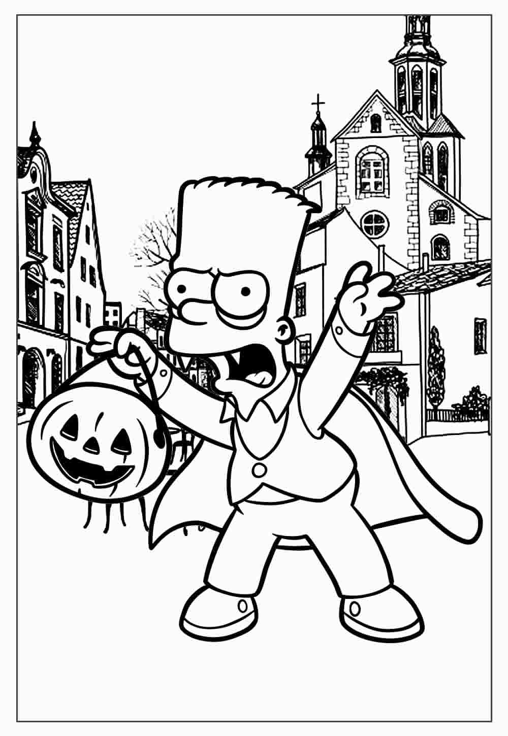 Desenhos Bart Simpson Pintar Colorir Halloween